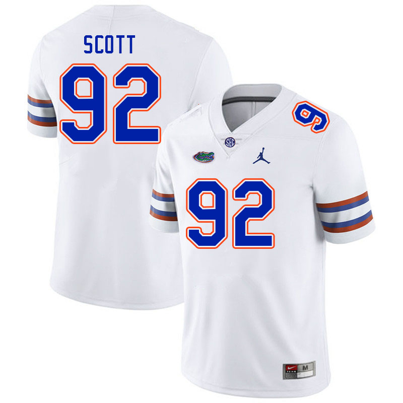 Men #92 Sebastian Scott Florida Gators College Football Jerseys Stitched Sale-White - Click Image to Close